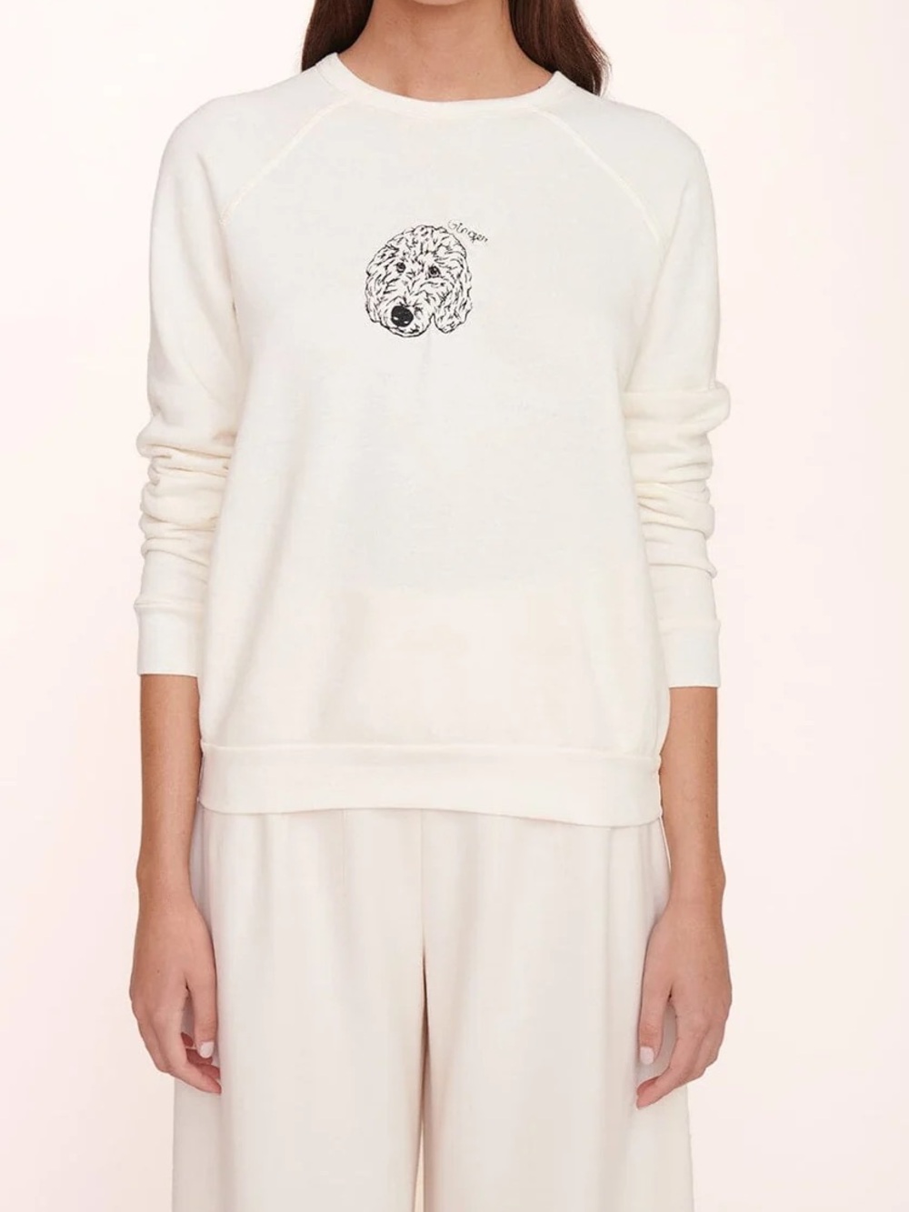 STAUD x C.BONZ Custom Hazel Dog Sweatshirt Cream Size Medium